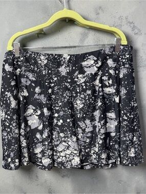 Ella Mae women’s plus size 2X swim skirt skort swimsuit Gray black $60 new